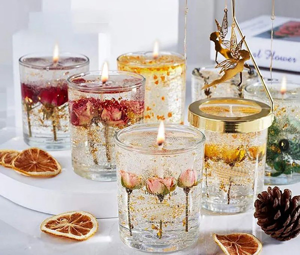 Home Decor Clear Glass Scented Candles